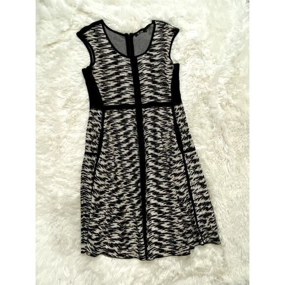 🛍️ NIC+ZOE Black/Tan Sleeveless Sweater Dress - Size L (EUC) - Picture 2 of 10